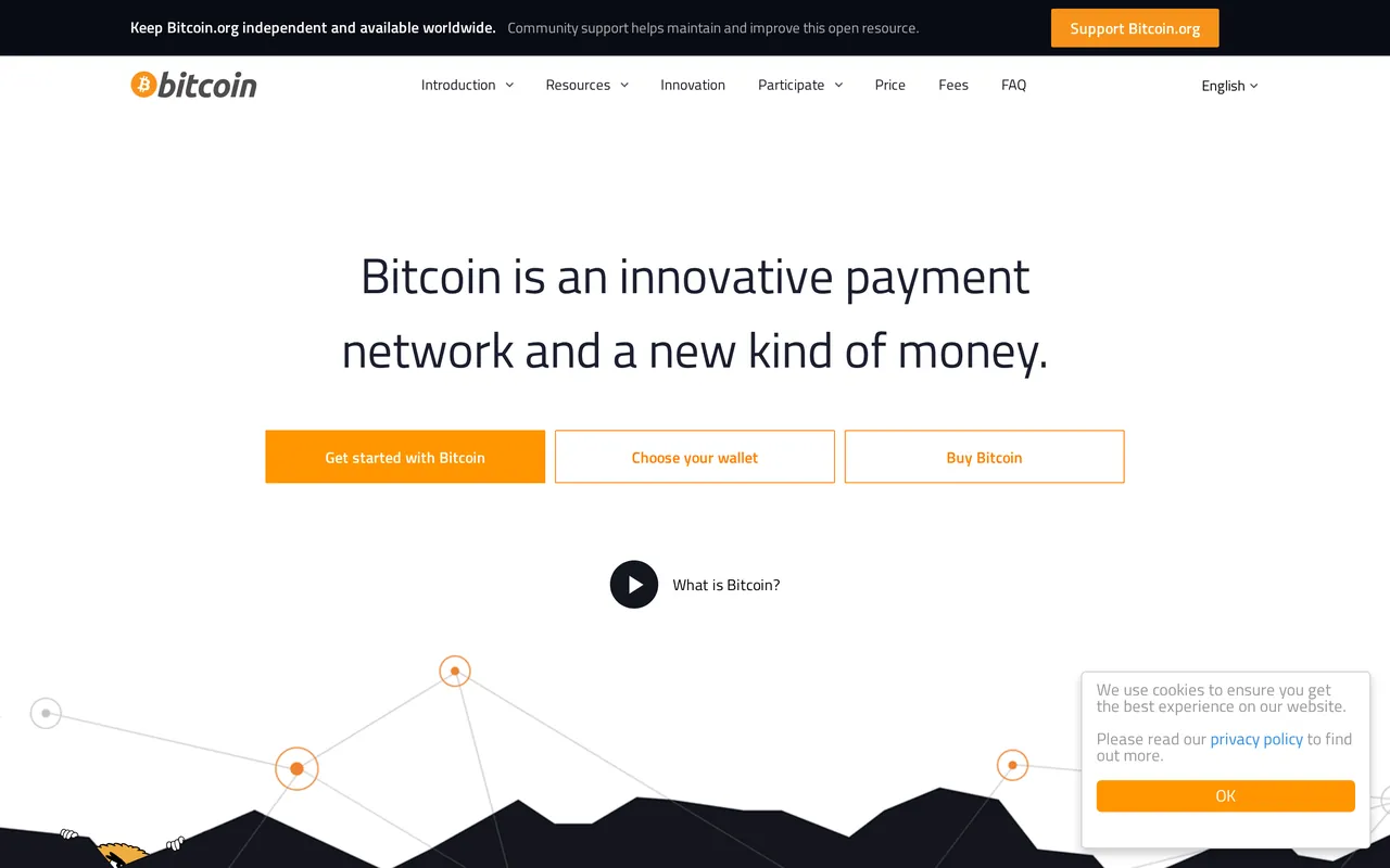 Home page of bitcoin.org, the official site of Bitcoin, as displayed on 25 September 2026