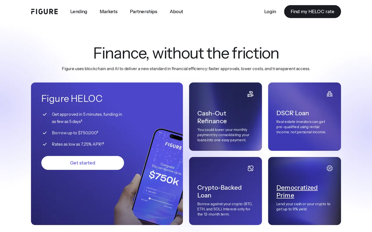 Home page of figure.com, the official site of Figure HELOC, as displayed on 25 September 2026