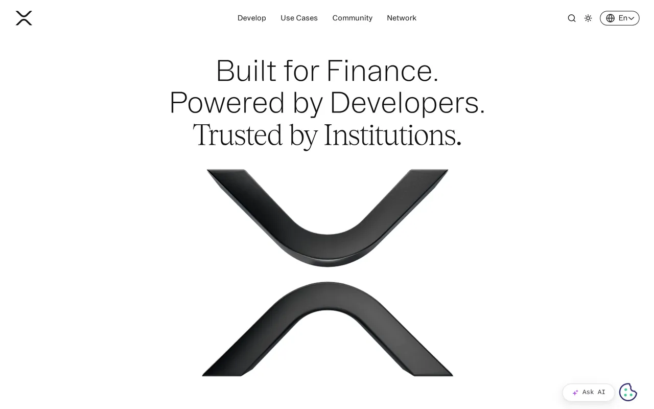 Home page of xrpl.org, the official site of XRP, as displayed on 25 September 2026